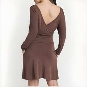 NWT Prana Simone Dress Size Small Open Back Brown Sustainable Breathable Boho